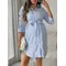 Maternity Clothes Pregnant Women Dresses Clothing Lapel Button Casual Skirt Pleated Seven-quarter Sleeve Shirt Spring Jumpsuit
