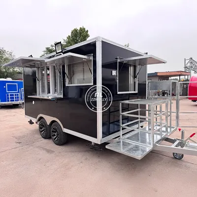 2025 Taco Food Kitchen Trailer Mobile Pizza BBQ Grill Full Equipment Restaurant Food Truck with Air Conditioner Square Food Cart