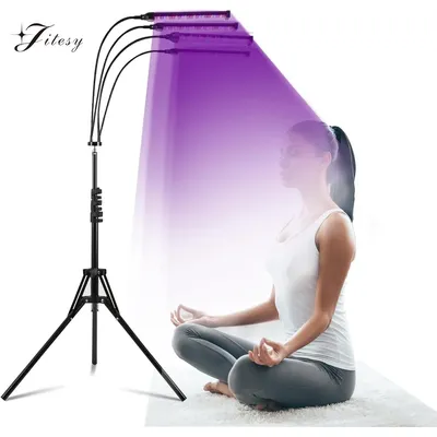 4-Head Tanning Lamp 60W UV Tanning Machine 360° Rotation 432 LEDS Blue Light Wavelength 460nm & 490nm Solarium Tanning Light