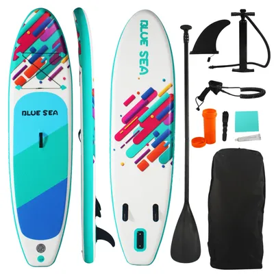 9ft 9in Inflatable Stand Up Paddle Board for Adults, Anti-Slip EVA Deck, Premium Accessories