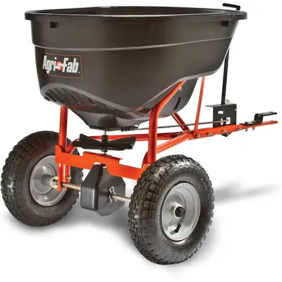 130 lb. Tow-Behind Lawn & Garden Broadcast Spreader for Seed,Fertilizer,Salt,Ice Melt; Easy to use Flow Control from Seat
