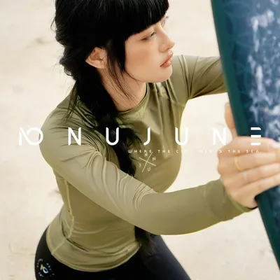 Nu-June Rashguard Women Surf Tops Wear Set Long Sleeve Quick Dry Sportswear Diving Shirts Beach Swimwear for UV Protection