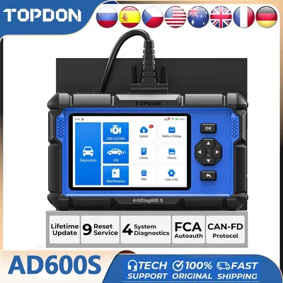 OBD2 Scanner TOPDON AD600S Scan Tool Code Reader Diagnostics Scanner for ABS/SRS/AT/Engine 9 Reset Service Lifetime Upgrade
