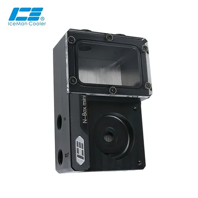 IceManCooler ITX Computer Water Cooling Liquid Build Reservoir,Mini G1/4" Water Tank,Support Mount DDC Pump,Black ,N-box mini