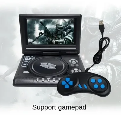 Top 7.8 Inch Portable Home Car DVD Player VCD CD Game TV Player USB Radio Adapter Support FM Radio Receiving-EU Plug