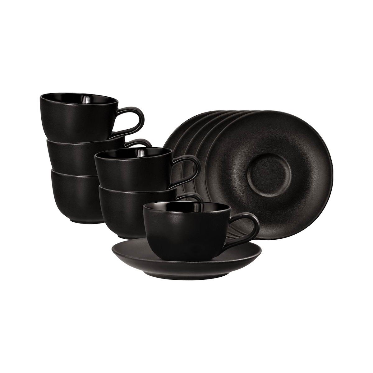 Seltmann Weiden Liberty Velvet Black Espressotasse mit Untertasse 100 ml 6er Set Image