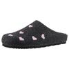 Clog BIO LIFE, Damen, Gr. 40, schwarz (schwarz, rosa), Textil, klassisch, Schuhe, Hausschuh, Homeslipper mit Herzchen-Stickerei - NEUE KOLLEKTION
