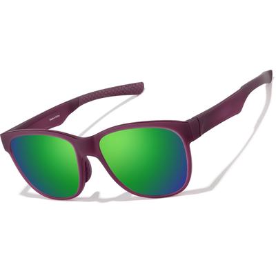 Zenni Sporty Square Glasses Purple Plastic Full Rim Frame