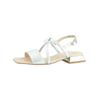 Riemchensandale PAUL GREEN "Paul Green Sandalen Lederimitat", Damen, Gr. 40, silber (metallic silber), Lederimitat, casual, Schuhe