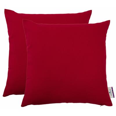 Dekokissen TOM TAILOR HOME "Dove" Gr. 3, rot (dunkelrot, unifarben), B:58cm L:58cm, Baumwolle, Dekokissen_Sitzkissen_Kissenhüllen, unifarben, Kissenhüllen ohne Füllung, 2er Pack Image