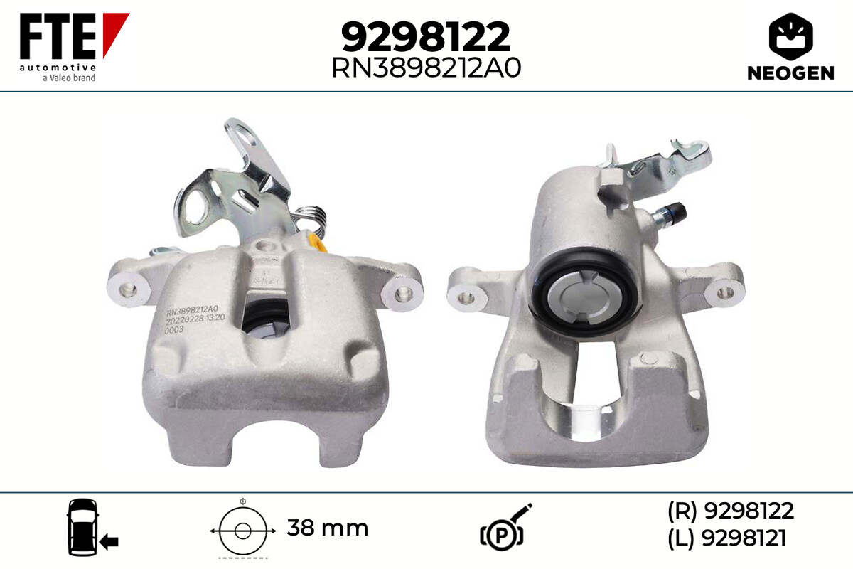 FTE Bremssattel 9298122 Hinterachse rechts für KAWEI AUTO VW
