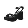 Keilsandalette BUFFALO "Buffalo Sandalen Textil", Damen, Gr. 40, schwarz, Textil, casual, Schuhe