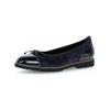 Ballerina GABOR "Gabor Ballerinas Leder/Textil", Damen, Gr. 38,5, blau (atlantik), Leder, Textil, casual, Schuhe