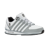 Sneaker K-SWISS "RINZLER", Gr. 45, weiß, ultimate grau, metallic silber, Leder, sportlich, Schuhe