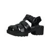 Riemchensandale FLY LONDON "Fly London Sandalen Leder", Damen, Gr. 37, schwarz, Leder, casual, Schuhe