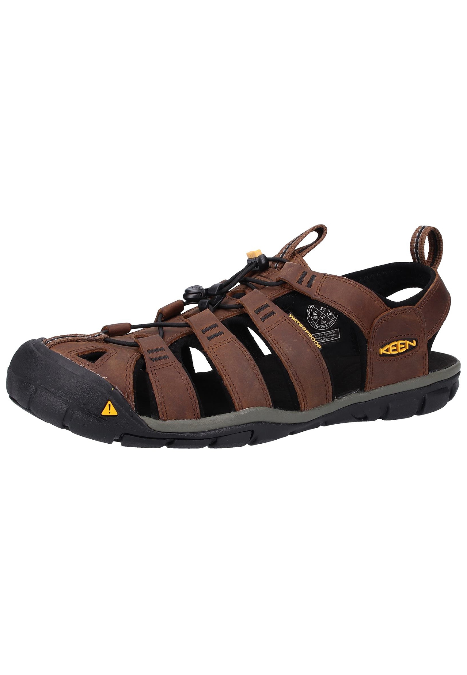 Sandale KEEN "Keen Sandalen Leder/Textil", Herren, Gr. 42,5, braun (dunkelbraun, schwarz), Leder, Textil, Schuhe Sandale
