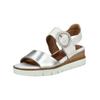 Keilsandalette TAMARIS "Tamaris Sandalen Leder", Damen, Gr. 39, weiß (weiß, silber), Leder, casual, Schuhe