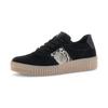 Plateausneaker GABOR, Damen, Gr. 37, schwarz, Veloursleder, Reptilienprägung, sportlich, Schuhe, Freizeitschuh, Halbschuh, Schnürer mit Plateausohle in Krepp-Optik