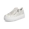 Sneaker RIEKER "Rieker Sneaker Lederimitat", Damen, Gr. 39, beige (beige, gold), Lederimitat, casual, Schuhe