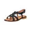 Riemchensandale REGARDE LE CIEL "Regarde Le Ciel Sandalen Leder/Textil", Damen, Gr. 39, schwarz, Leder, Textil, casual, Schuhe