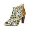 Schaftsandalette LAURA VITA "LAURA VITA Sandalen Leder", Damen, Gr. 37, gelb (gelb, silber), Leder, casual, Schuhe