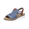 Keilsandalette RIEKER "Rieker Sandalen Textil", Damen, Gr. 38, blau (blau, braun), Textil, casual, Schuhe