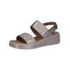 Keilsandalette CAPRICE "Caprice Sandalen Leder", Damen, Gr. 38, silber, Leder, casual, Schuhe