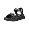 Keilsandalette TAMARIS "Tamaris Sandalen Leder", Damen, Gr. 40, schwarz, Leder, casual, Schuhe