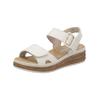 Keilsandalette RIEKER "Rieker Sandalen Lederimitat", Damen, Gr. 39, beige (creme), Lederimitat, casual, Schuhe