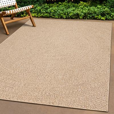 Teppich THE CARPET "Kansas", beige (natur), B:80cm H:1mm L:150cm, Polypropylen, Teppiche, moderner robuster In und Outdoor Teppich Jute Look Image