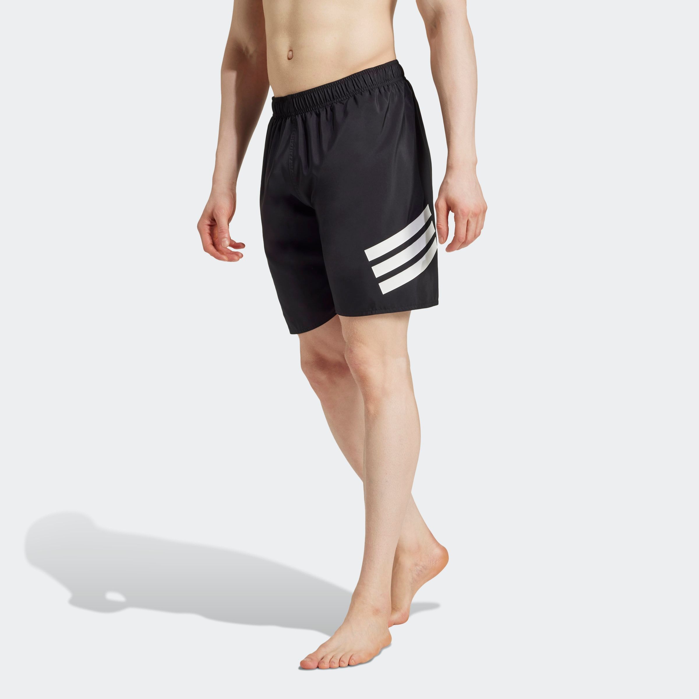 Badeshorts ADIDAS PERFORMANCE "ICON 3S SH 8IN", Herren, Gr. XXL, N-Gr, schwarz-weiß (schwarz, weiß), Obermaterial: 100% Polyester, Sportlich, Badehosen Image