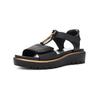 Keilsandalette ARA "Ara Sandalen Leder", Damen, Gr. 36, schwarz, Leder, casual, Schuhe