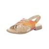 Riemchensandale THINK "Think Sandalen Leder", Damen, Gr. 39, bunt (beige, pink), Leder, casual, Schuhe