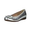 Ballerina GABOR COMFORT "Gabor Comfort Ballerinas Leder", Damen, Gr. 39, silber, Leder, casual, Schuhe