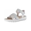 Keilsandalette GABOR "Gabor Sandalen Leder", Damen, Gr. 42, silber, Leder, casual, Schuhe