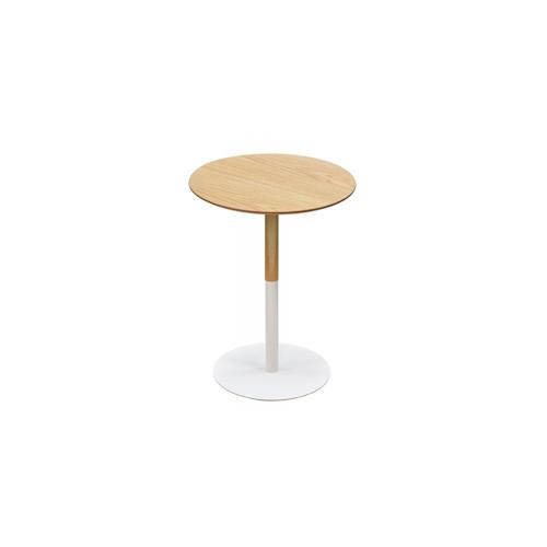 Runder Beistelltisch aus Holz Metall | Eleganter Sofatisch mit Zweifarbigem Design | Wohnzimmer Couchtisch Naturholz | Kadima Design