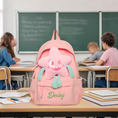 Personalized Name School Backpack Custom Back to School Gift, Durable Large Capacity Bag with Multi Compartments for Books, Stationery, Water Bottle, Gift for Kids Students