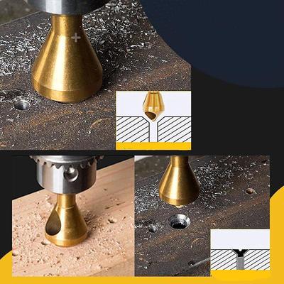 4PC Set 2-5-10 -15 -20 Taper Drill Taper Hole Cutter Steel Countersunk Head Countersink Deburring Drill