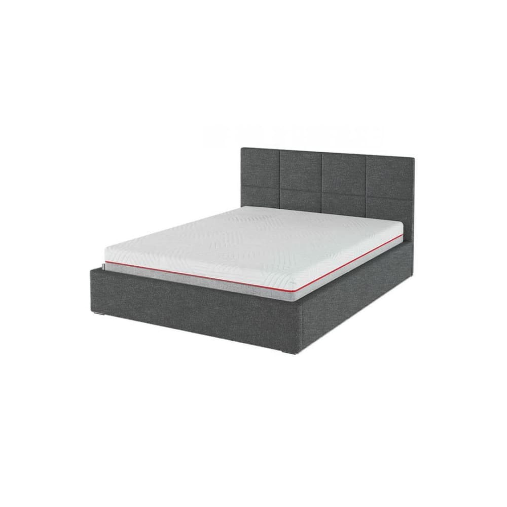 Lit coffre avec sommier à lattes carrés anthracite 180x200