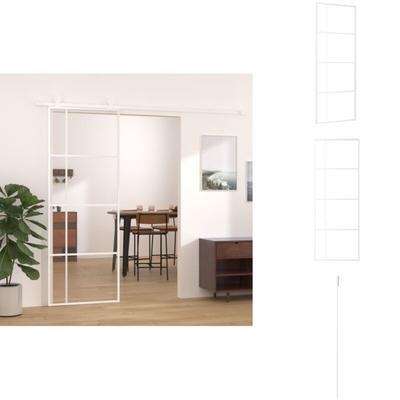 Schiebetür ESG-Glas und Aluminium 76x205 cm Weiß - Schiebetür - Glasschiebetür - Haustür Image