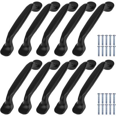Set mit 10 schwarzen Türgriffen für Küchenschränke – 96 mm mittleres Griffloch Image