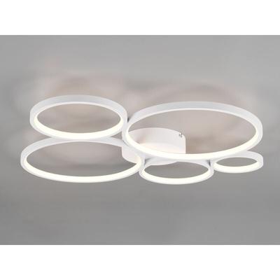 Flache led Ringleuchte Deckenlampe rondo dimmbar aus Metall in Weiß, b: 59cm Image