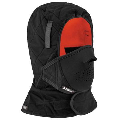 Ergodyne N-Ferno 6878 3-Layer Winter Hard Hat Liner With Neoprene Mouthpiece Kit, Black
