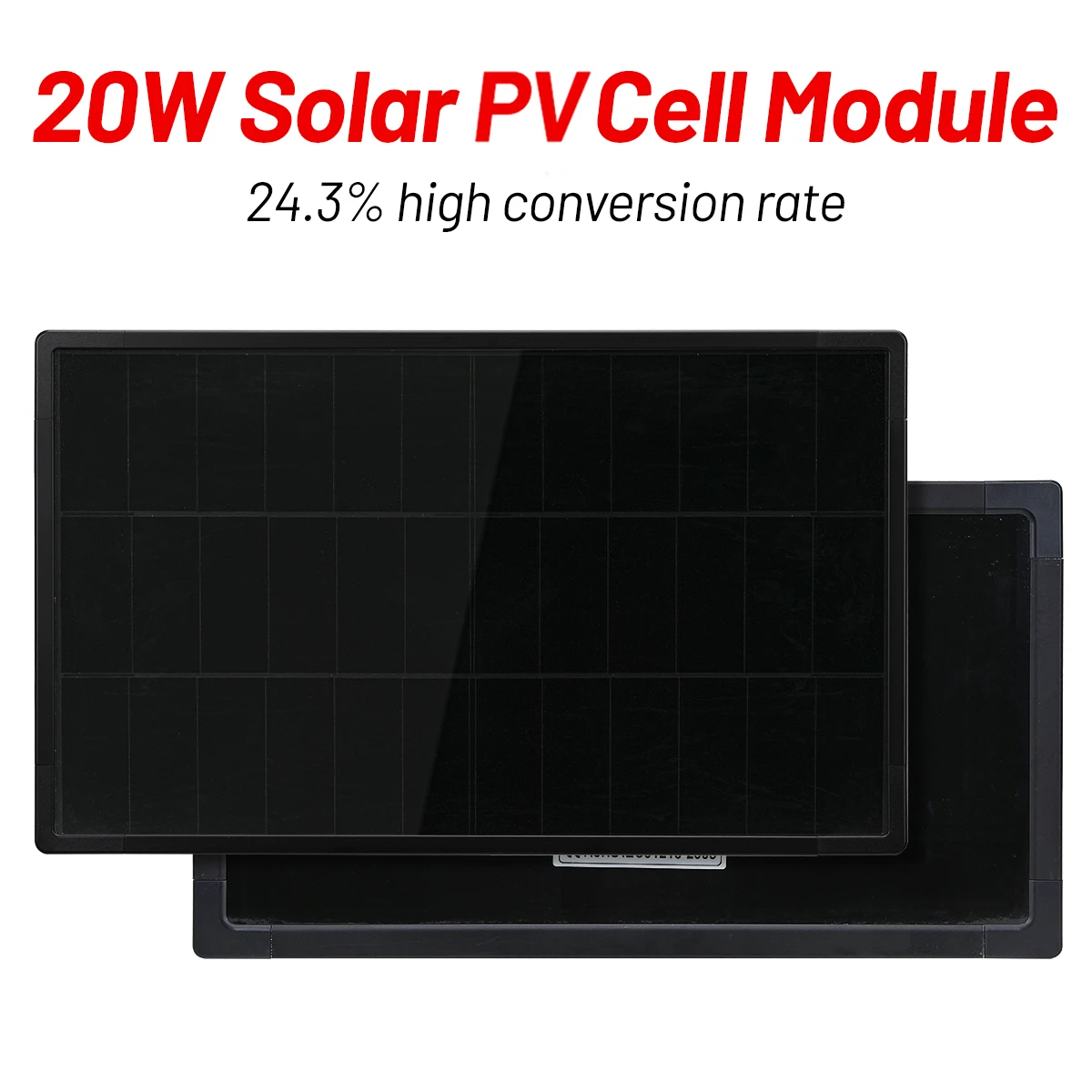 Mini 20W BC Solarpanel 18V/1A 24,3 % Umwandlungsrate 502x276mm Solarzelle Oberfläche aus gehärtetem Glas mit Metallrahmenhalterung Image