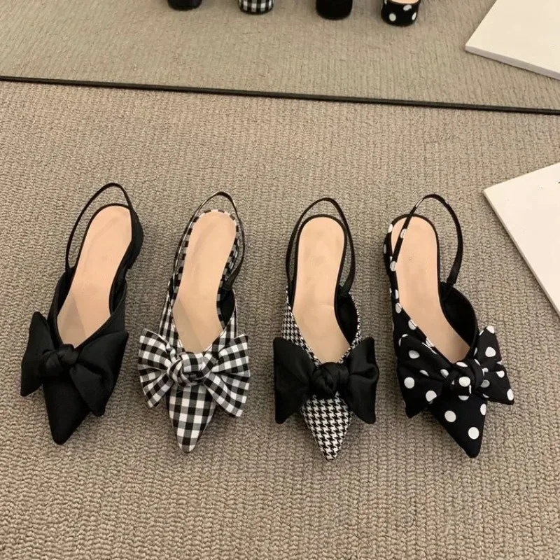 Maogu Bogen Tupfen spitzen Zehen Stiletto Sandalen Luxus Sandalen Frauen Designer elegante Party Sandale Mode Frauen Schuhe 39