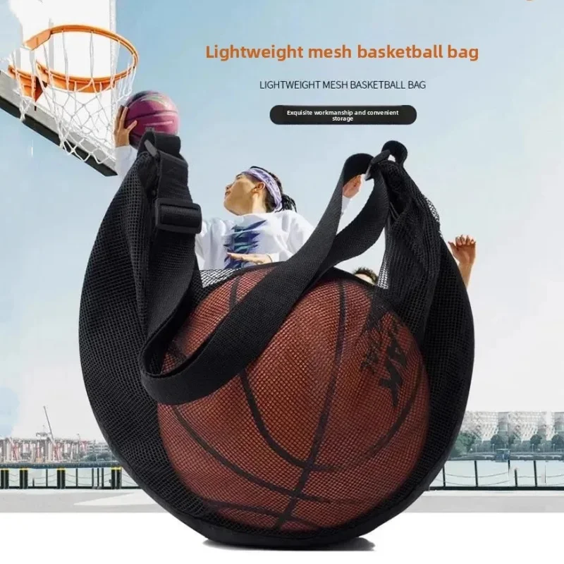1Pcs Tragbare Schulter Tasche Rucksack Mesh Tasche Fußball Fußball Volleyball Basketball Lagerung Taschen Sport Reise Gym Spielzeug Net Taschen Image