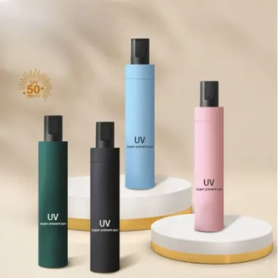 Foldable Manual Umbrella, Waterproof and Windproof Umbrella, Anti-UV Umbrella for Sunny Or Rainy Days, Simple Solid Color Umbrel