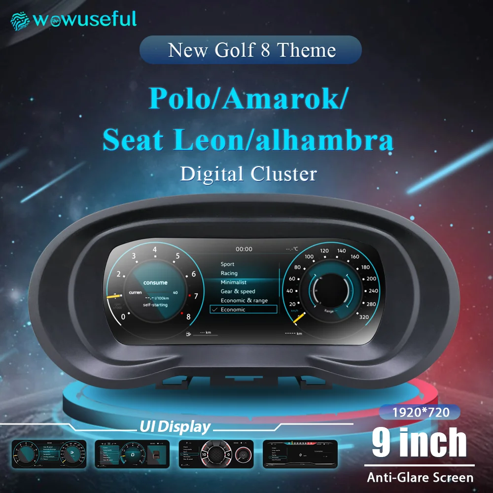 12,3 LCD-Digitalcluster für VW Polo 6R Crossfox Saveiro 2015 Amarok 2008–20 Jahre Seat Leon Alhambra Armaturenbrett-Panel-Cockpit Image