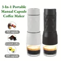 Macchina da caffè portatile 3 in1 Macchina per caffè espresso manuale con acqua calda/fredda per capsule e pressa manuale macinata Brewer escursionismo Viaggi