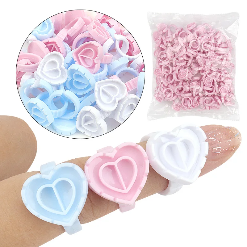 AILEISHI Großhandel 100 Teile/beutel Einweg Wimpern Verlängerung Kleber Ring Tasse Tattoo Pigment Halter Container Lash Werkzeuge Lieferant Image